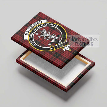 MacQueen (McQueen) Tartan Canvas Print Wall Art with Family Crest