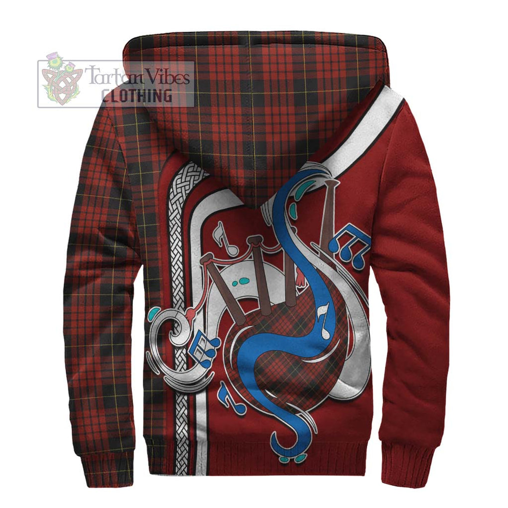 MacQueen (McQueen) Tartan Sherpa Hoodie with Epic Bagpipe Style - Tartanvibesclothing Shop