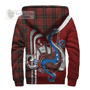 MacQueen (McQueen) Tartan Sherpa Hoodie with Epic Bagpipe Style