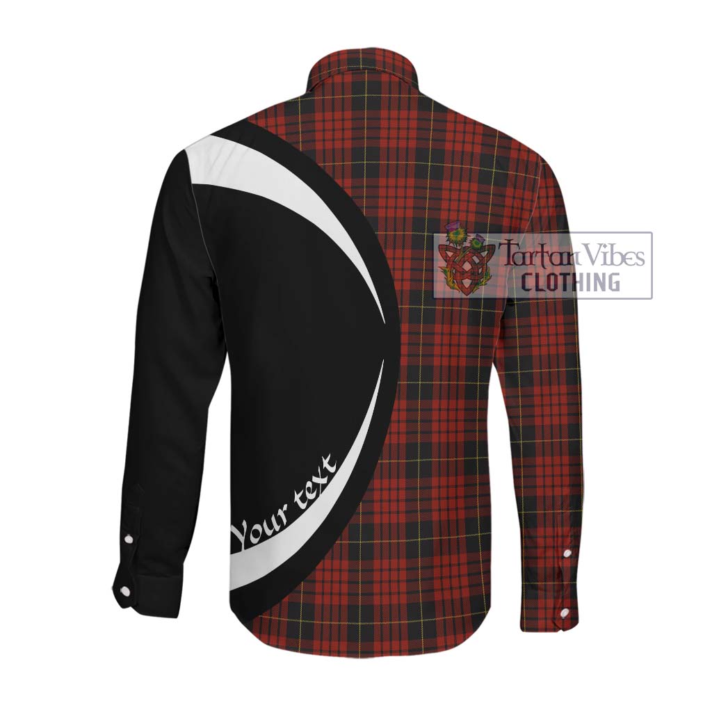 MacQueen (McQueen) Tartan Long Sleeve Button Up with Family Crest Circle Style Men's Shirt - Tartan Vibes Clothing