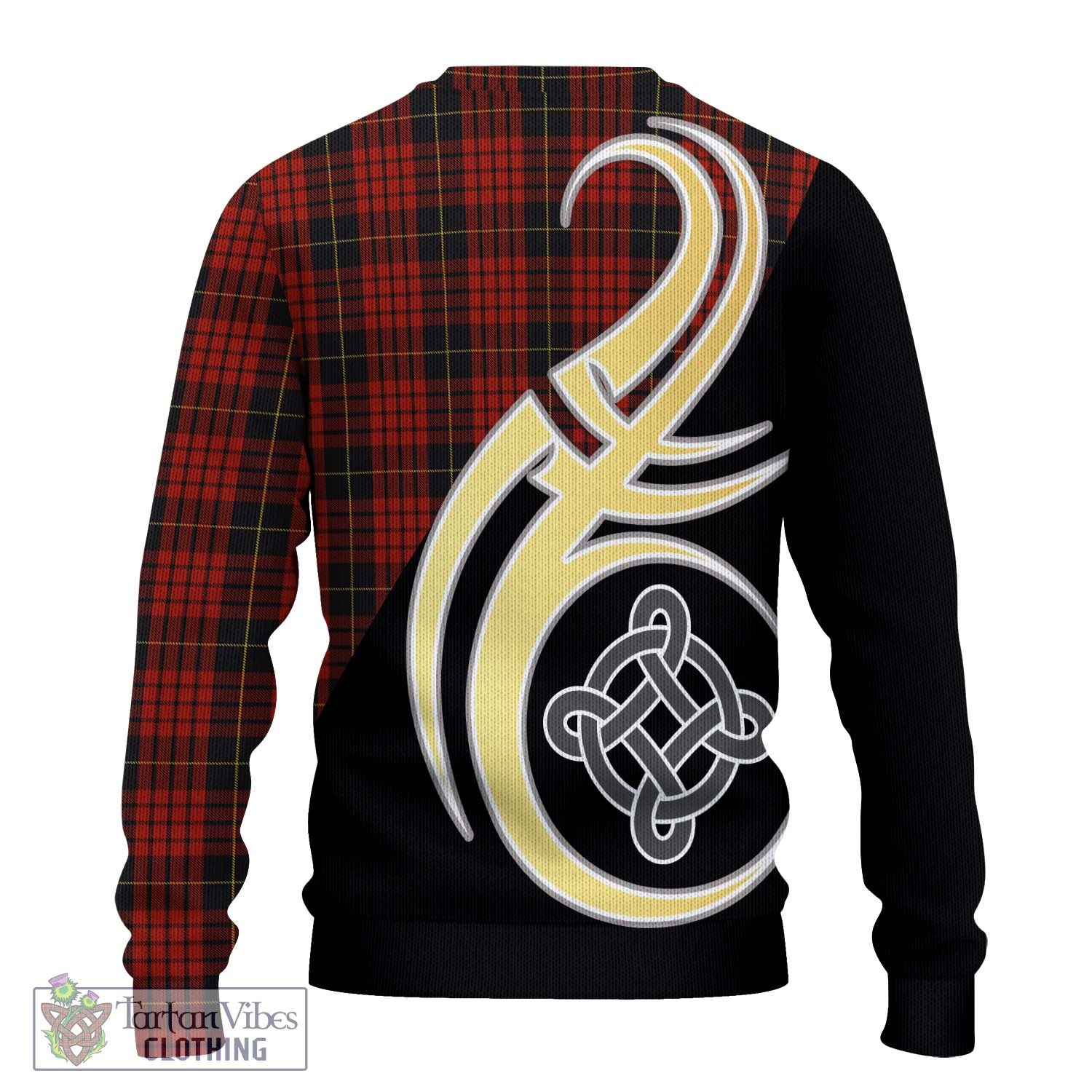 MacQueen (McQueen) Tartan Knitted Sweater with Family Crest and Celtic Symbol Style - Tartan Vibes Clothing