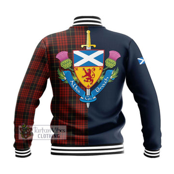 MacQueen (McQueen) Tartan Baseball Jacket Alba with Scottish Lion Royal Arm Half Style