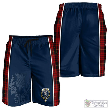 MacQueen (McQueen) Tartan Men's Shorts with Family Crest and Scottish Thistle Vibes Sport Style