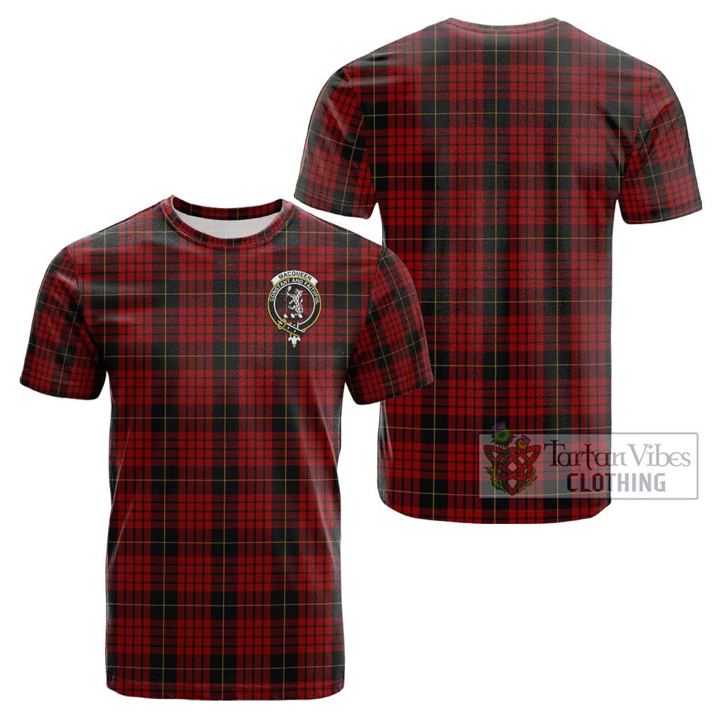 MacQueen (McQueen) Tartan Cotton T-Shirt with Family Crest Kid's Shirt - Tartanvibesclothing Shop