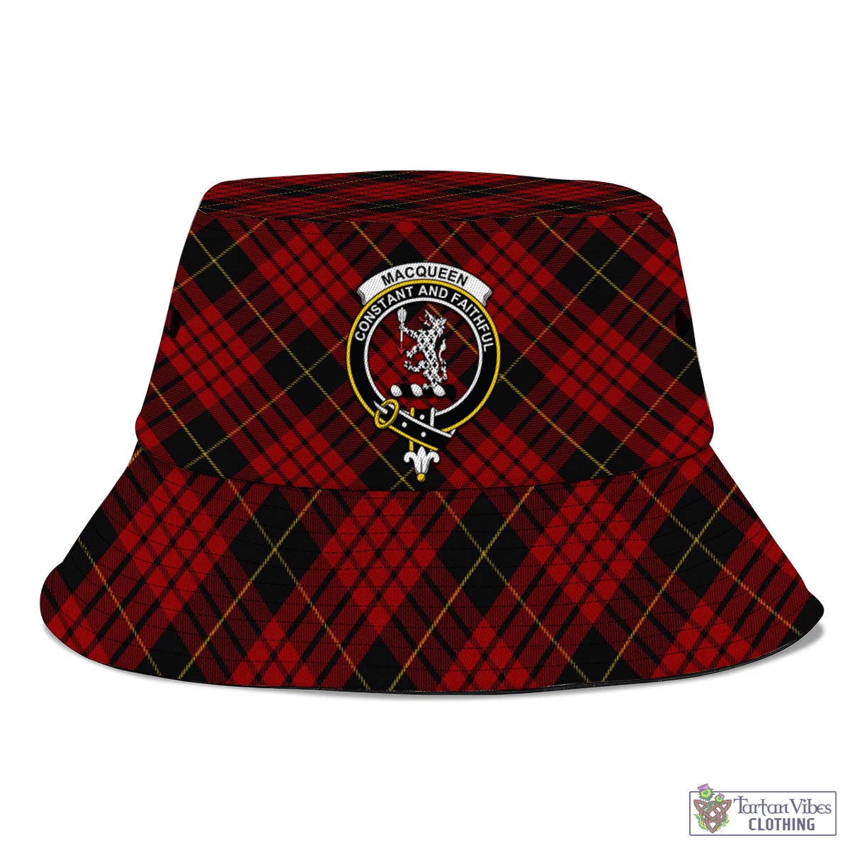 Tartan Vibes Clothing MacQueen Tartan Bucket Hat with Family Crest