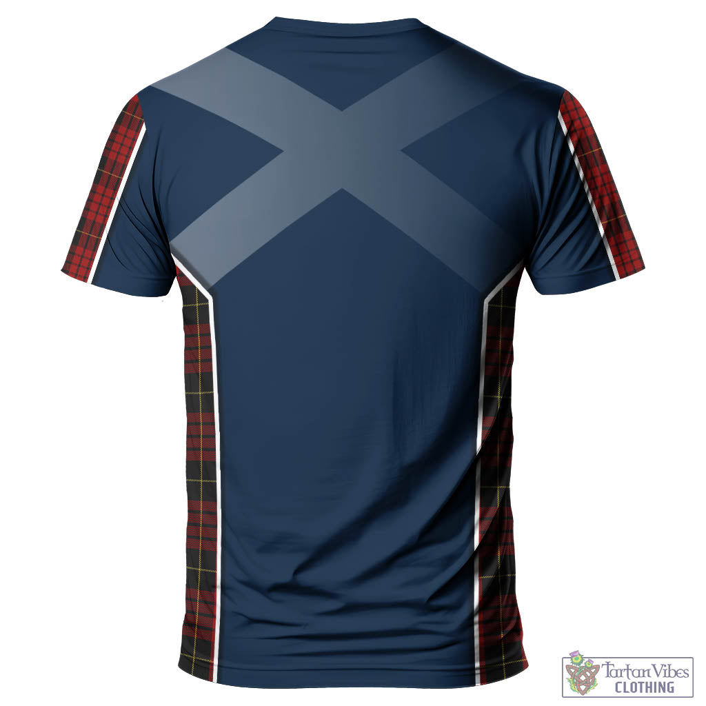 Tartan Vibes Clothing MacQueen Tartan T-Shirt with Family Crest and Scottish Thistle Vibes Sport Style