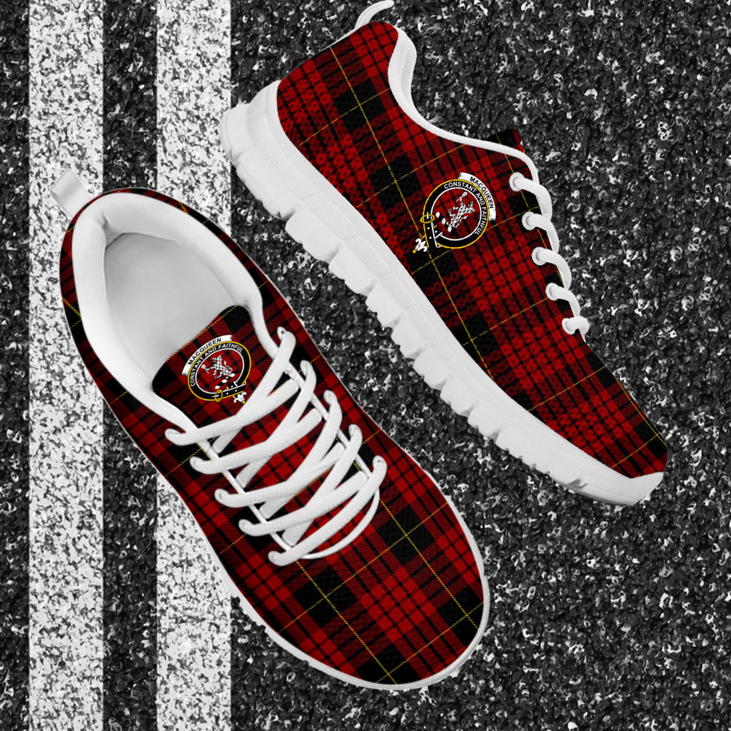 MacQueen (McQueen) Tartan Sneakers with Family Crest - Tartan Vibes Clothing