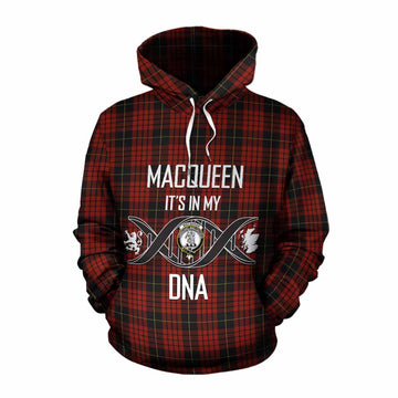 MacQueen (McQueen) Tartan Cotton Hoodie with Family Crest DNA In Me Style