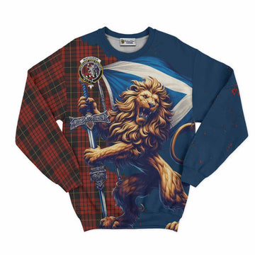 MacQueen (McQueen) Tartan Family Crest Sweatshirt with Scottish Majestic Lion