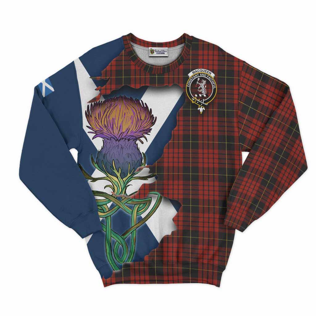 MacQueen (McQueen) Tartan Family Crest Sweatshirt Scottish Thistle Celtic Inspired Unisex - Tartan Vibes Clothing
