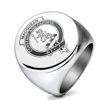 MacQueen (McQueen) Clan Crest Engraved Ring