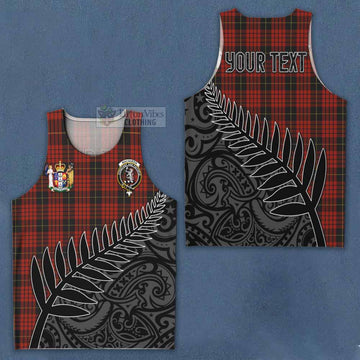 MacQueen (McQueen) Crest Tartan Men's Tank Top with New Zealand Silver Fern Half Style