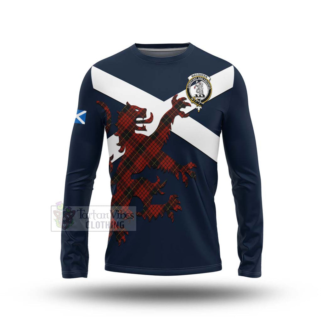 Tartan Vibes Clothing MacQueen (McQueen) Tartan Lion Rampant Long Sleeve T-Shirt – Proudly Display Your Heritage with Alba Gu Brath and Clan Name