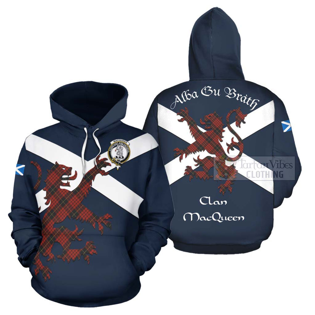 Tartan Vibes Clothing MacQueen (McQueen) Tartan Lion Rampant Hoodie – Proudly Display Your Heritage with Alba Gu Brath and Clan Name