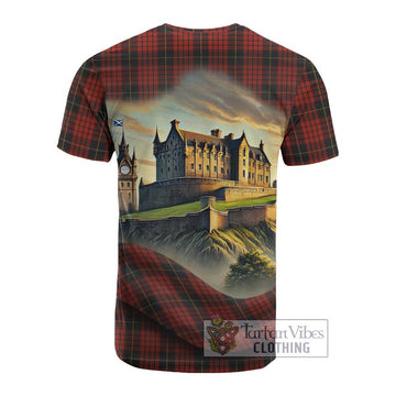 MacQueen (McQueen) Tartan Family Crest Cotton T-shirt with Scottish Ancient Castle Style - Tartan Vibes Clothing