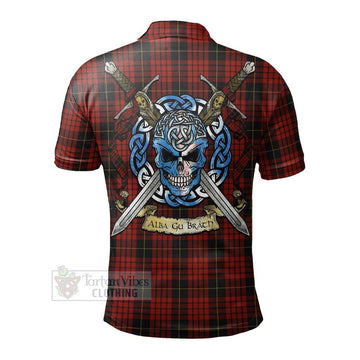 MacQueen (McQueen) Tartan Polo Shirt with Family Crest Celtic Skull Style