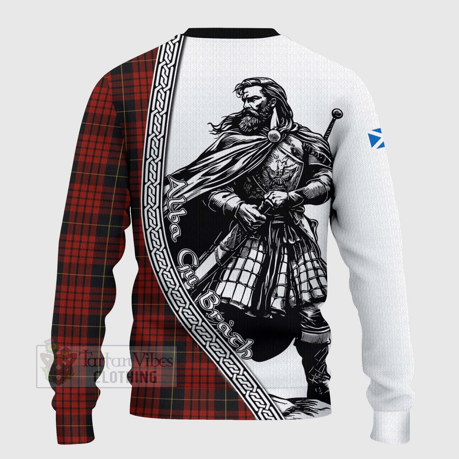 Tartan Vibes Clothing MacQueen (McQueen) Tartan Clan Crest Knitted Sweater with Highlander Warrior Celtic Style