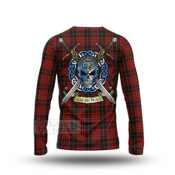 MacQueen (McQueen) Tartan Long Sleeve T-Shirt with Family Crest Celtic Skull Style