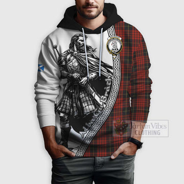 MacQueen (McQueen) Tartan Clan Crest Hoodie with Highlander Warrior Celtic Style