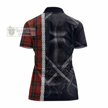 MacQueen (McQueen) Tartan Women's Polo Shirt with Family Crest Cross Sword Thistle Celtic Vibes