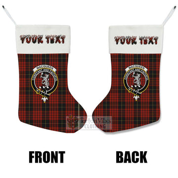 MacQueen (McQueen) Tartan Family Crest Christmas Stocking with Personalized Text