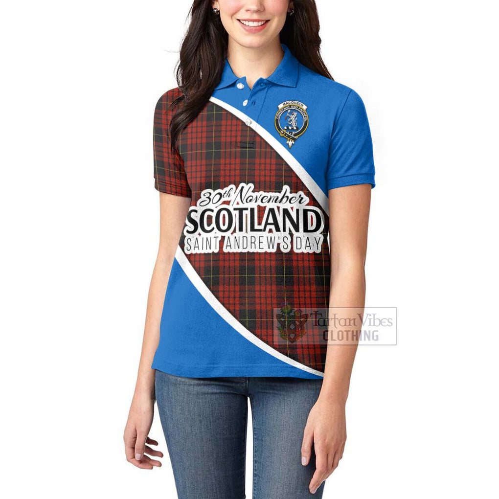 Tartan Vibes Clothing MacQueen (McQueen) Family Crest Tartan Women's Polo Shirt Celebrate Saint Andrew's Day in Style