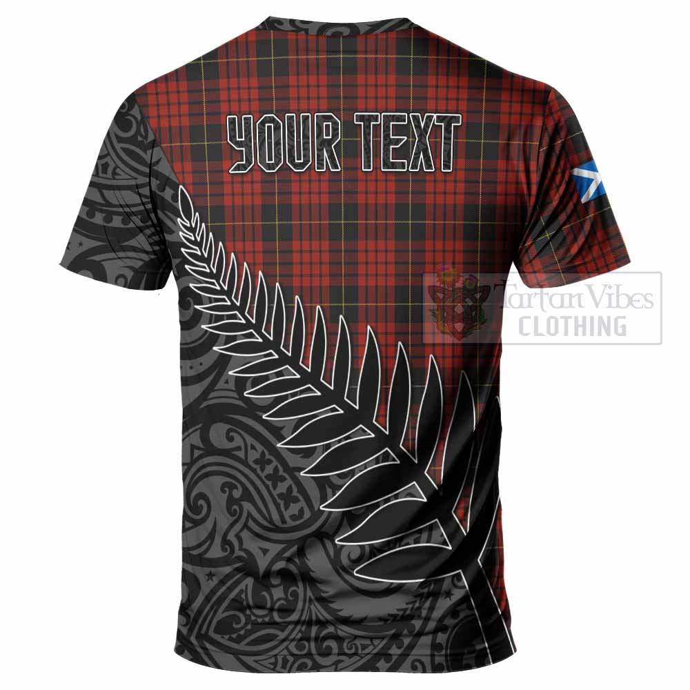 Tartan Vibes Clothing MacQueen (McQueen) Crest Tartan T-Shirt with New Zealand Silver Fern Half Style