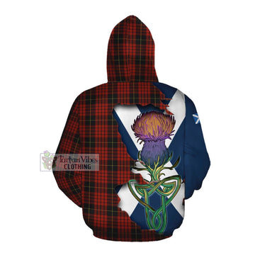 MacQueen (McQueen) Tartan Family Crest Cotton Hoodie Scottish Thistle Celtic Inspired Pullover Hoodie - Tartan Vibes Clothing