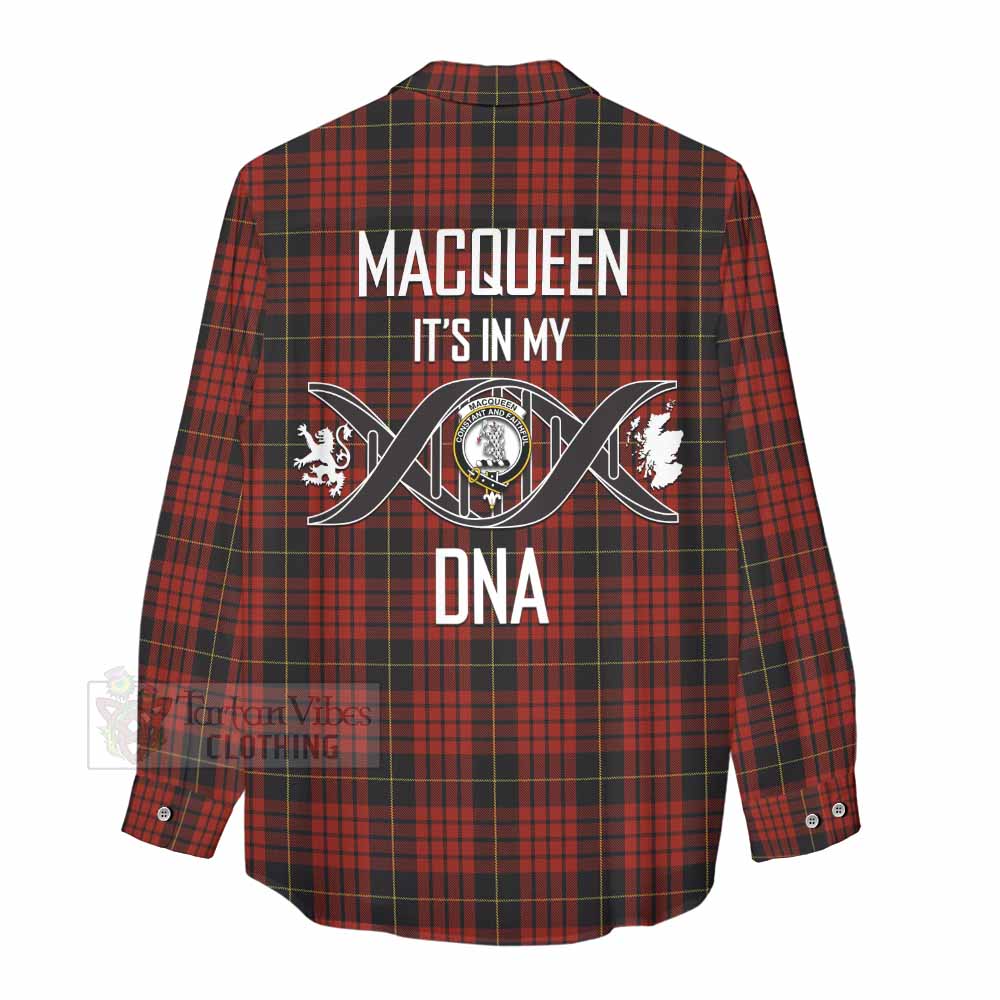 Tartan Vibes Clothing MacQueen (McQueen) Tartan Women's Casual Shirt with Family Crest DNA In Me Style