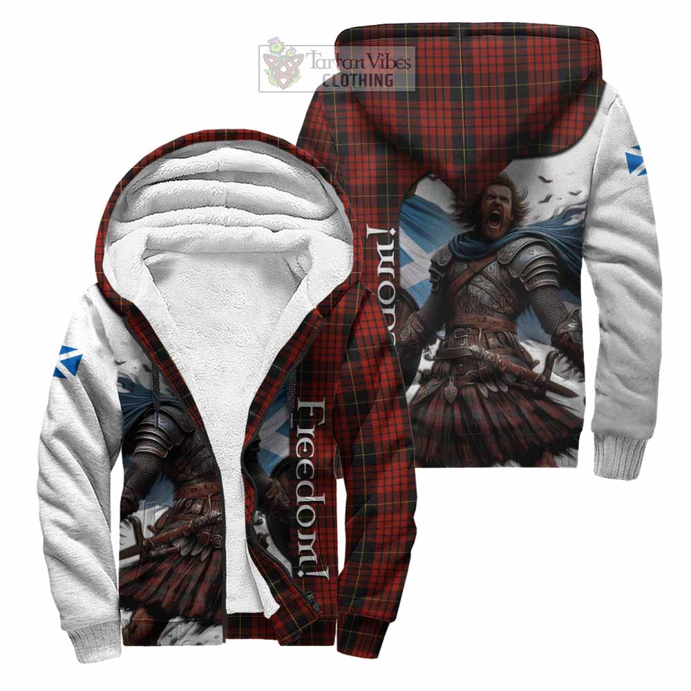 Tartan Vibes Clothing MacQueen (McQueen) Crest Tartan Sherpa Hoodie Inspired by the Freedom of Scottish Warrior