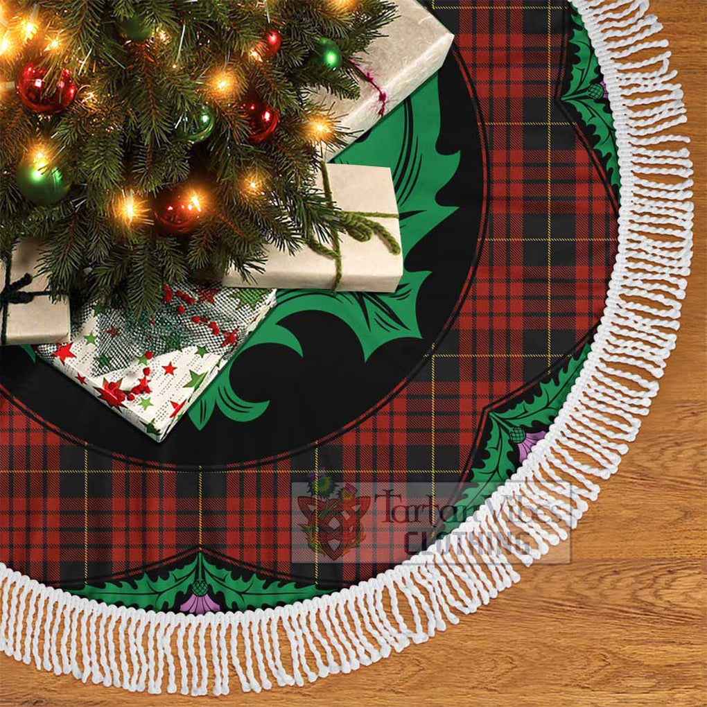 Tartan Vibes Clothing MacQueen (McQueen) Tartan Christmas Tree Skirt Scottish Thistle Style