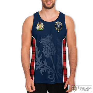 MacQueen Modern Tartan Men's Tanks Top with Family Crest and Scottish Thistle Vibes Sport Style