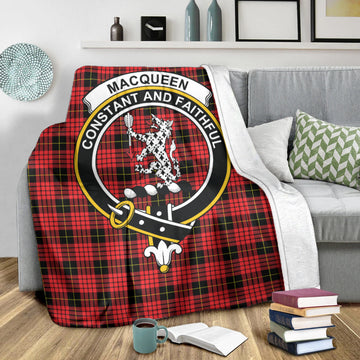 MacQueen Modern Tartan Blanket with Family Crest