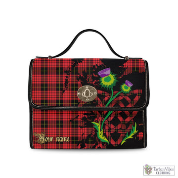 MacQueen Modern Tartan Waterproof Canvas Bag with Scotland Map and Thistle Celtic Accents