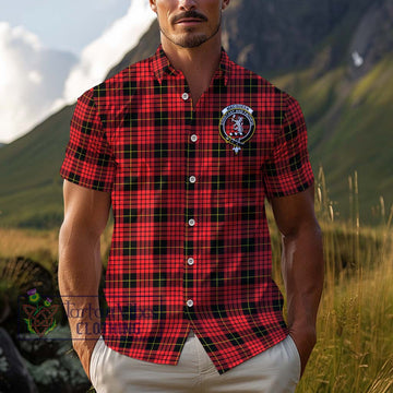 MacQueen Modern Tartan Cotton Hawaiian Shirt with Family Crest