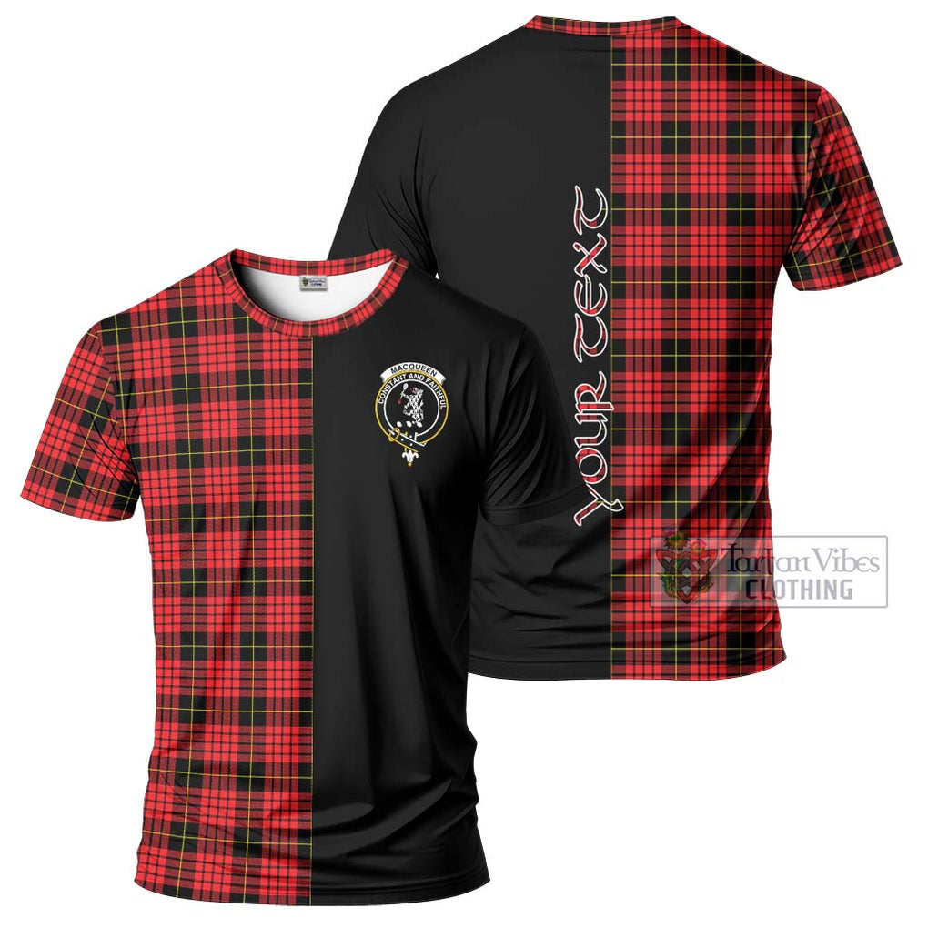 MacQueen Modern Tartan T-Shirt with Family Crest and Half Of Me Style Kid's Shirt - Tartanvibesclothing Shop