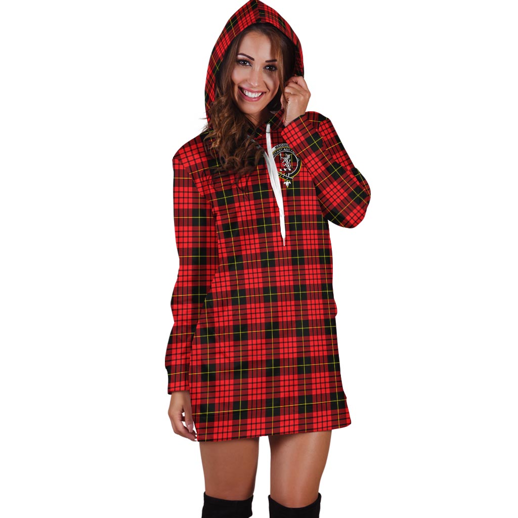 MacQueen Modern Tartan Hoodie Dress with Family Crest - Tartan Vibes Clothing