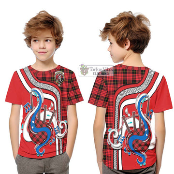 MacQueen Modern Tartan Kid T-Shirt with Epic Bagpipe Style