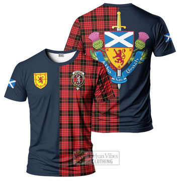 MacQueen Modern Tartan T-Shirt Alba with Scottish Lion Royal Arm Half Style