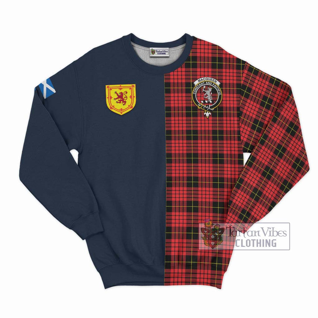 Tartan Vibes Clothing MacQueen Modern Tartan Sweatshirt with Scottish Lion Royal Arm Half Style