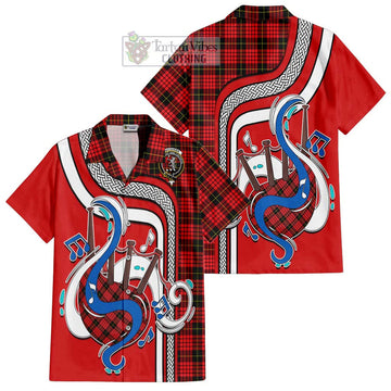 MacQueen Modern Tartan Short Sleeve Button Shirt with Epic Bagpipe Style