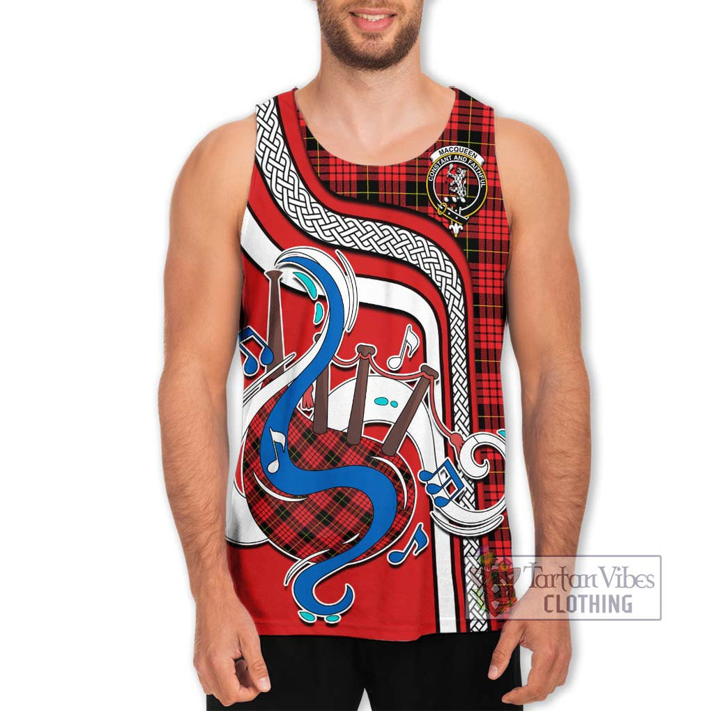 MacQueen Modern Tartan Men's Tank Top with Epic Bagpipe Style Men - Tartanvibesclothing Shop