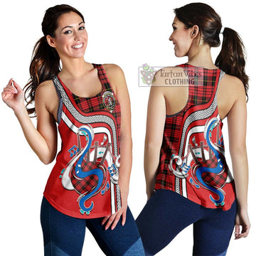 MacQueen Modern Tartan Women's Racerback Tanks with Epic Bagpipe Style