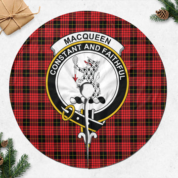 MacQueen Modern Tartan Christmas Tree Skirt with Family Crest