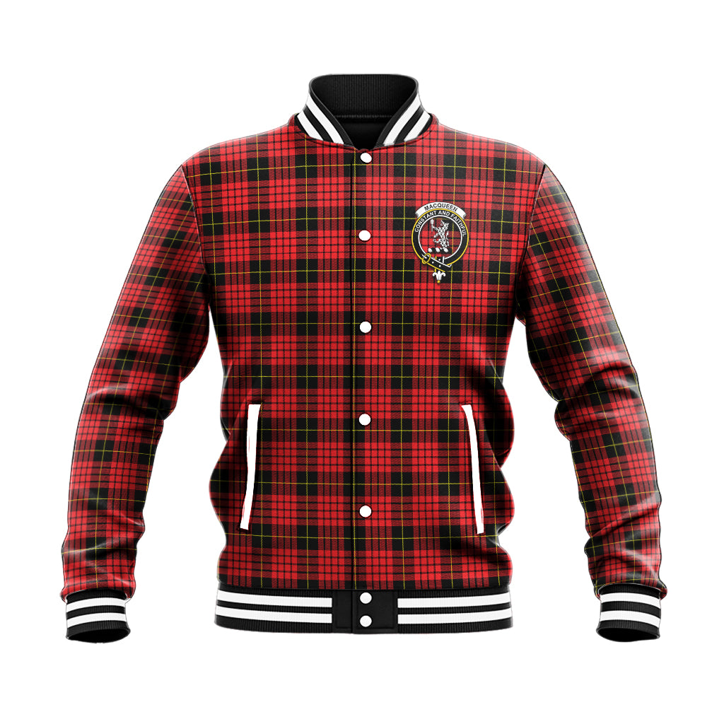 MacQueen Modern Tartan Baseball Jacket with Family Crest - Tartan Vibes Clothing