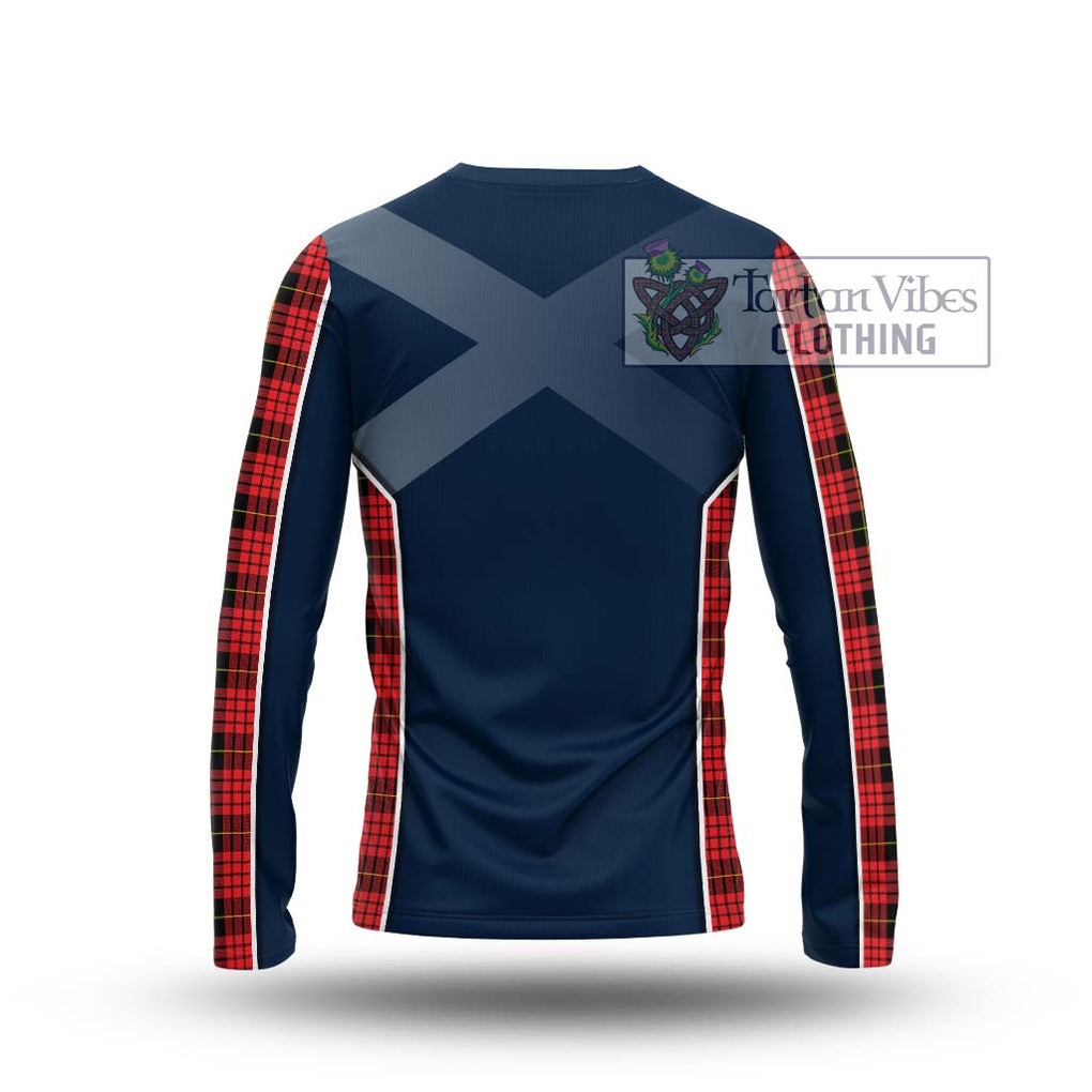 MacQueen Modern Tartan Long Sleeve T-Shirt with Family Crest and Lion Rampant Vibes Sport Style - Tartan Vibes Clothing