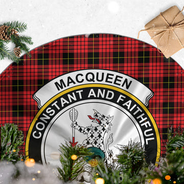 MacQueen Modern Tartan Christmas Tree Skirt with Family Crest