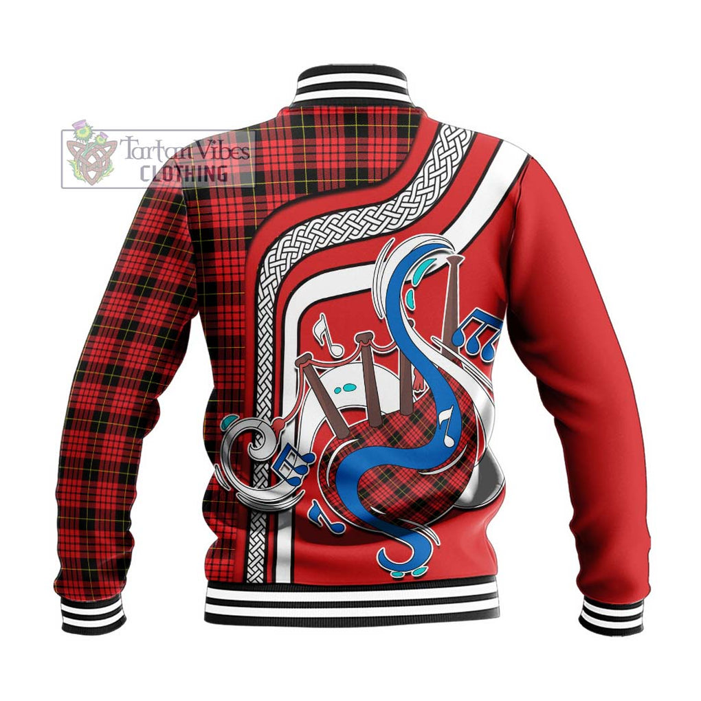 Tartan Vibes Clothing MacQueen Modern Tartan Baseball Jacket with Epic Bagpipe Style