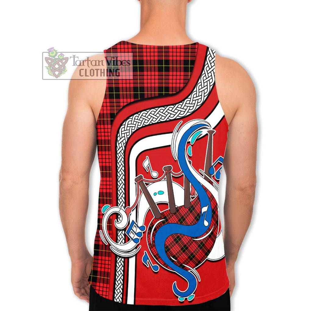 MacQueen Modern Tartan Men's Tank Top with Epic Bagpipe Style - Tartanvibesclothing Shop