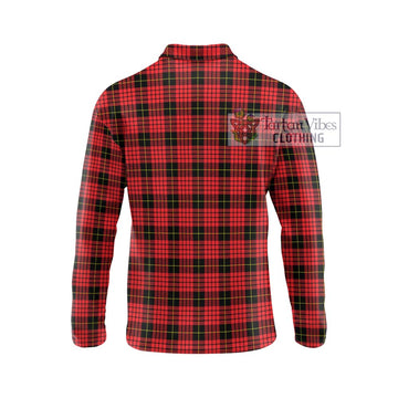 MacQueen Modern Tartan Long Sleeve Polo Shirt with Family Crest DNA In Me Style